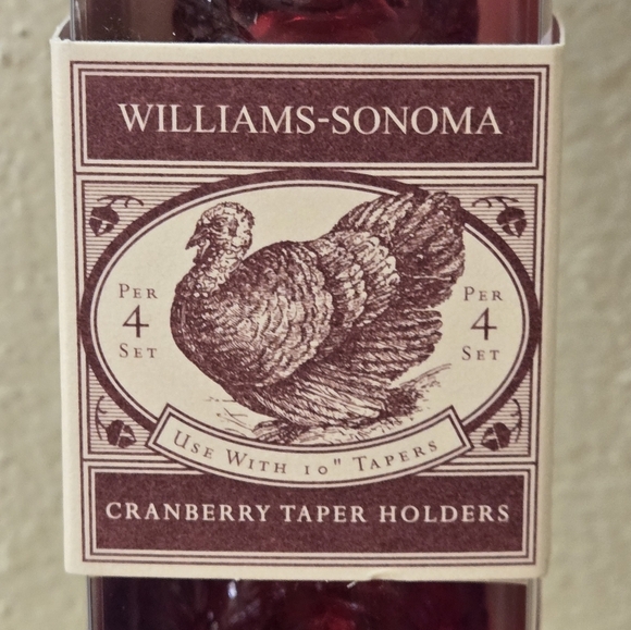 Williams Sonoma Glass Turkey Taper Candleholders & 12 Candles - Picture 4 of 8